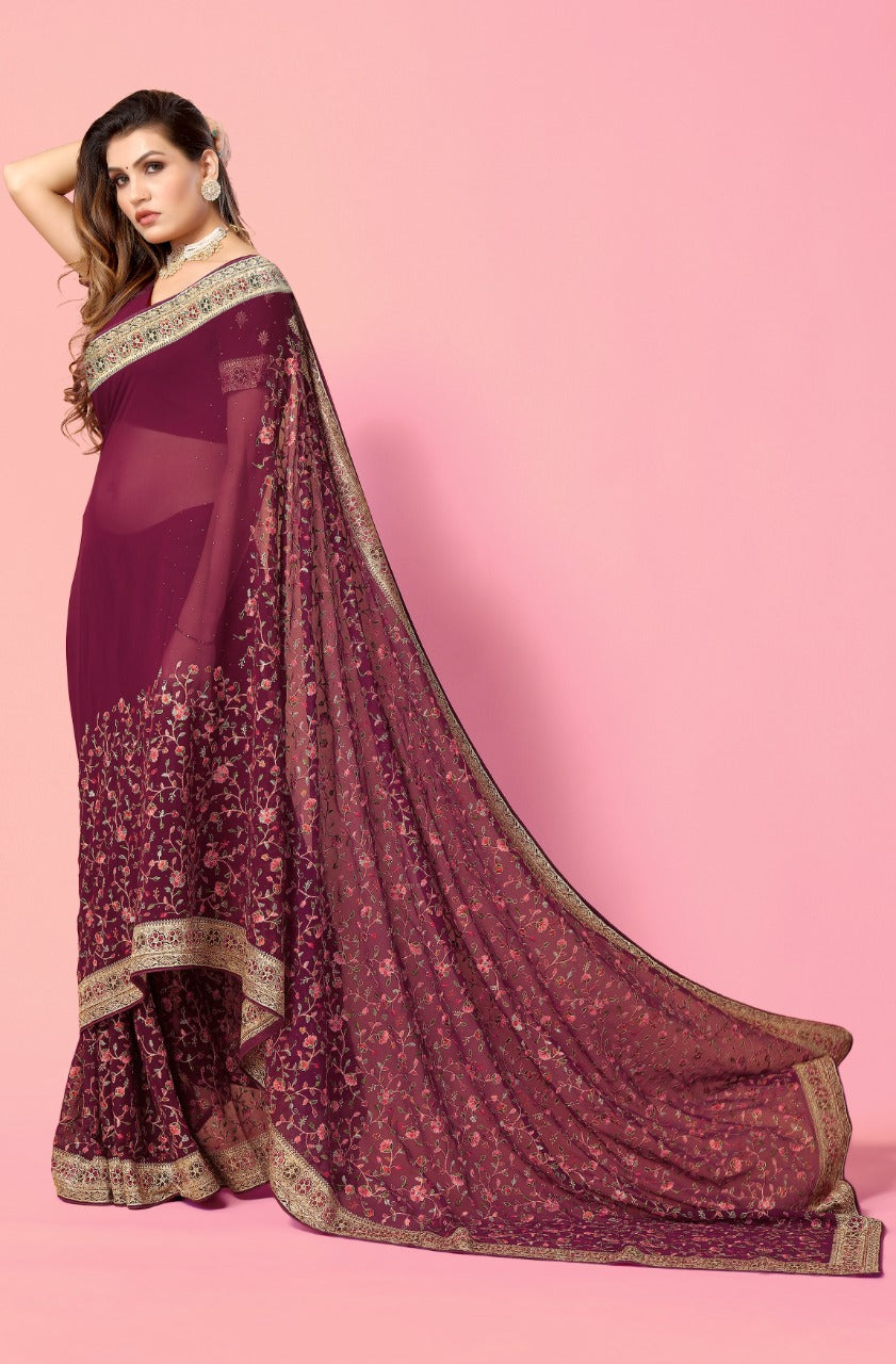 Party Wear Designer Georgette Sarees Anantexports
