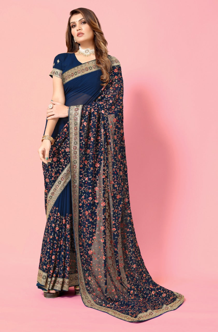 Party Wear Designer Georgette Sarees Anantexports