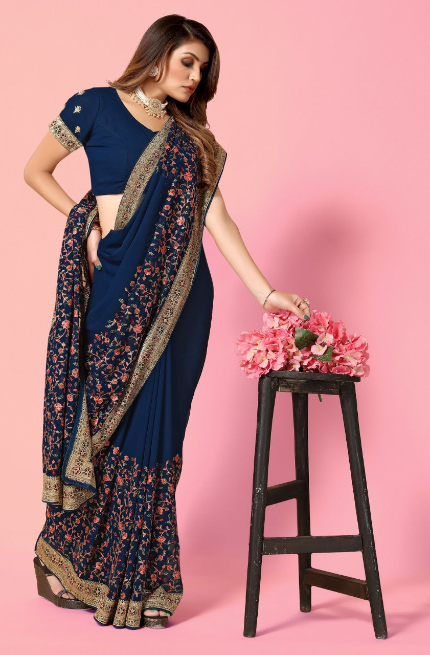 Party Wear Designer Georgette Sarees Anantexports