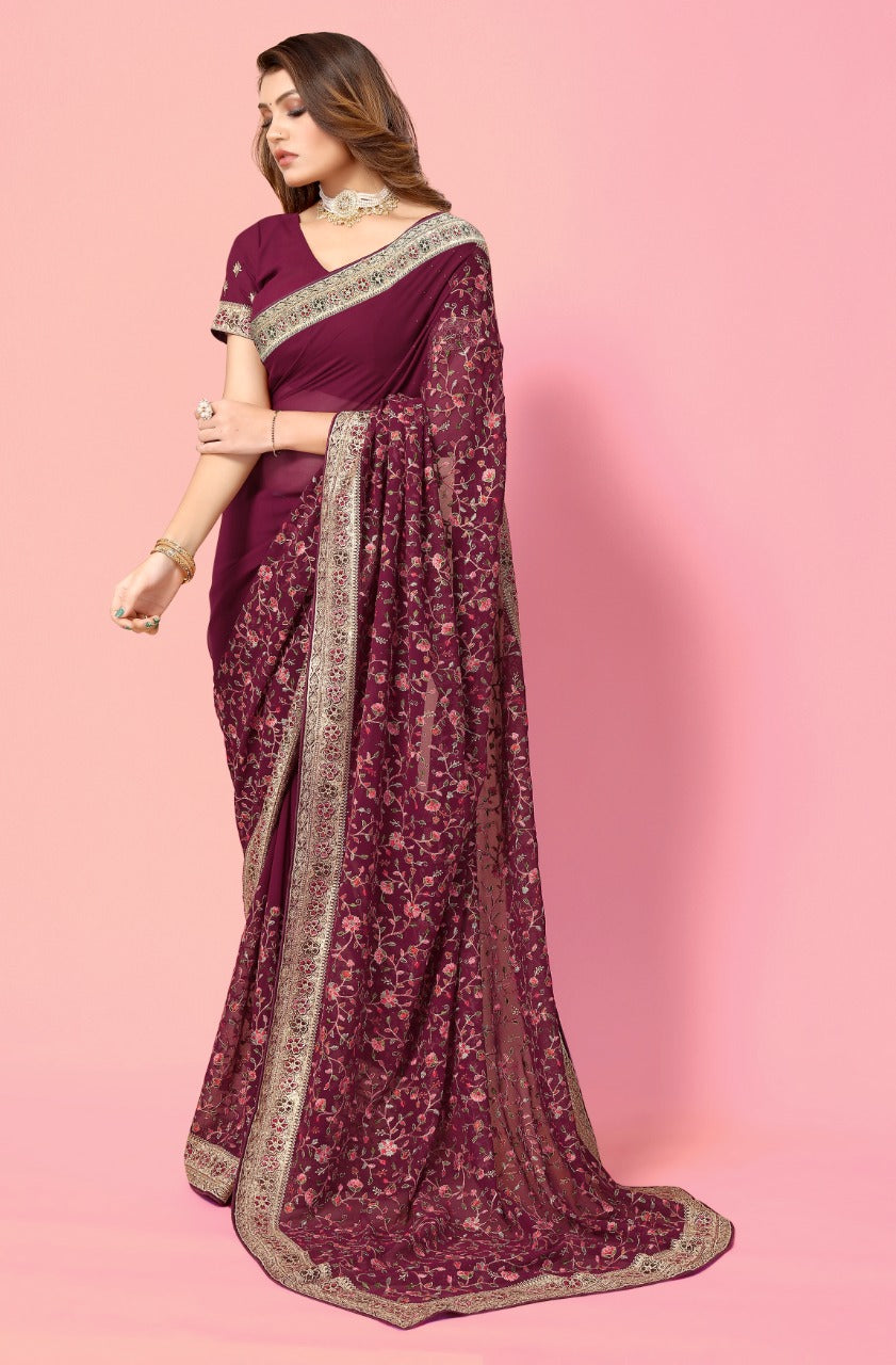 Party Wear Designer Georgette Sarees Anantexports