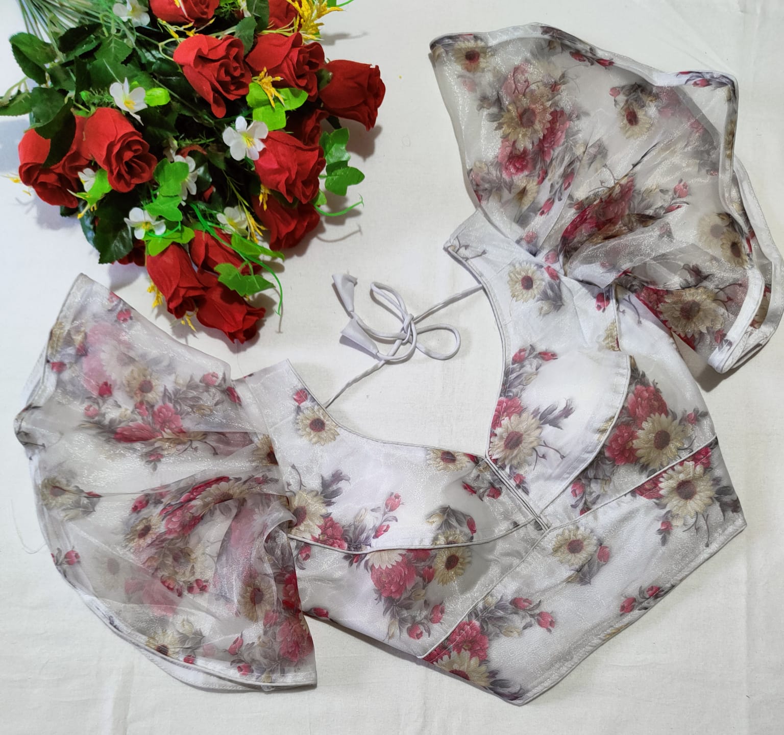 Party Wear Orgenza Blouse Anantexports