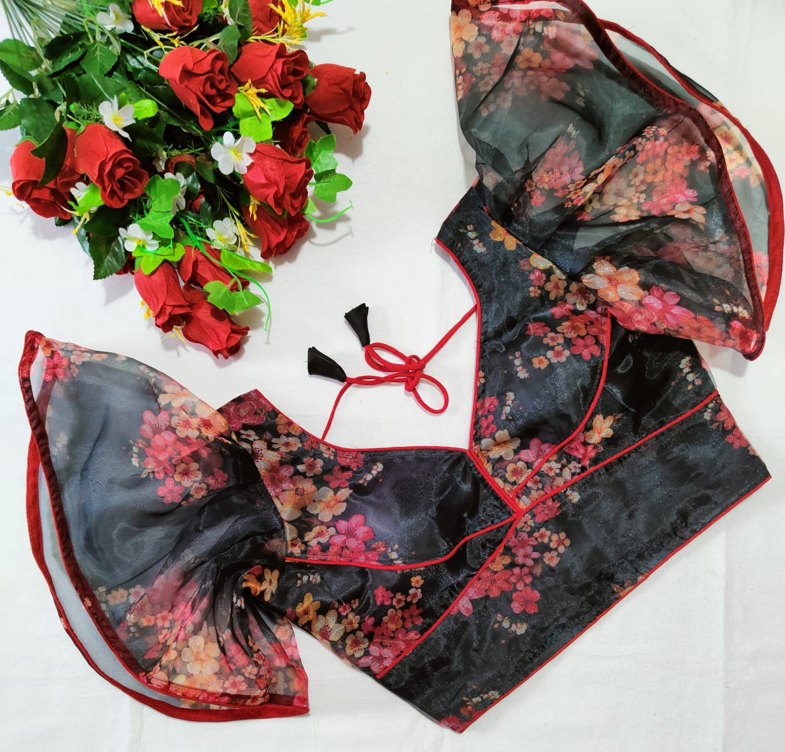 Party Wear Orgenza Blouse Anantexports