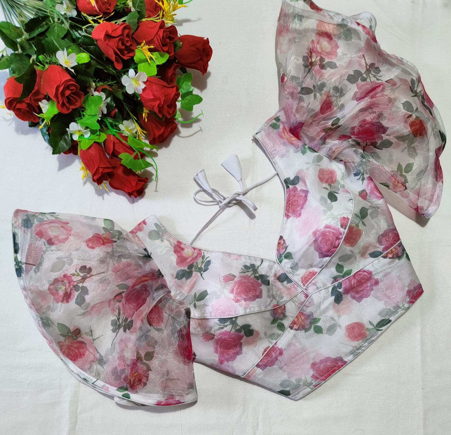 Party Wear Orgenza Blouse Anantexports