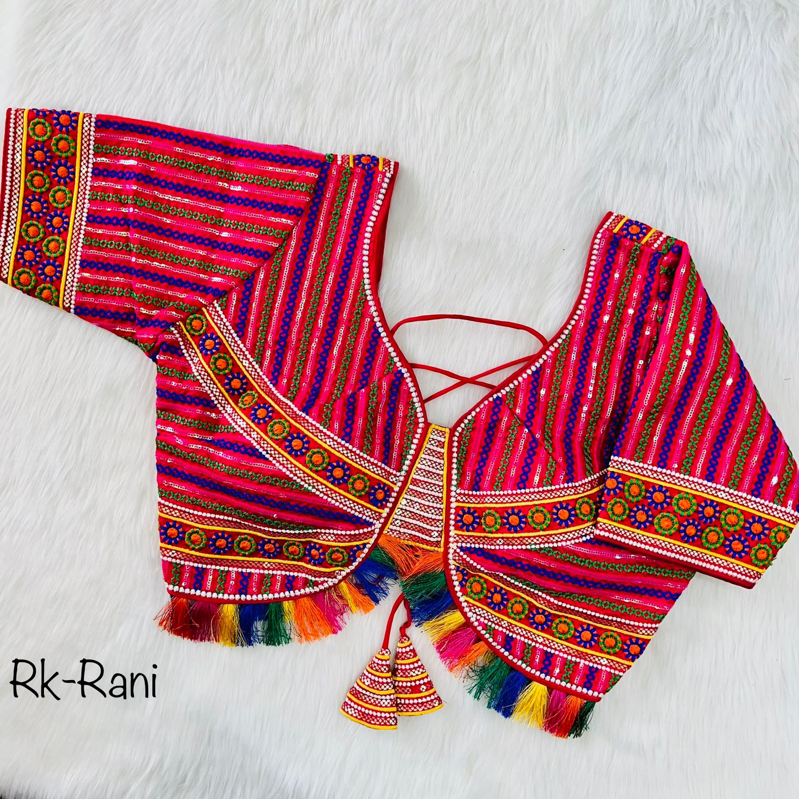 Readymade Navratri Special 11 Nidal Multi Gamthi Work Blouse Anantexports