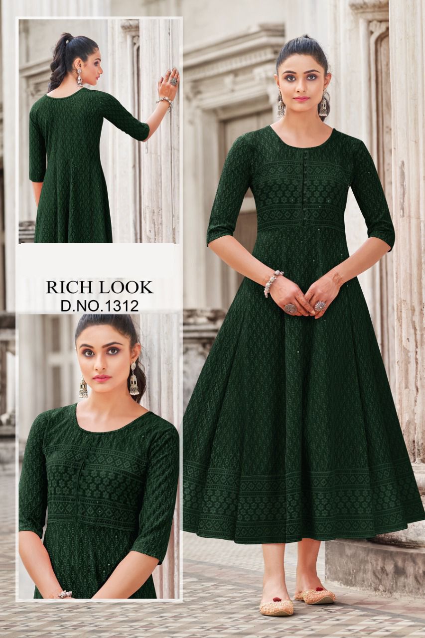 Party wear Kurti Rich Look 1301 Anantexports