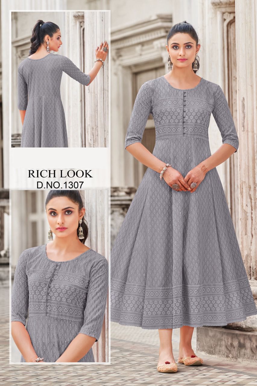 Party wear Kurti Rich Look 1301 Anantexports