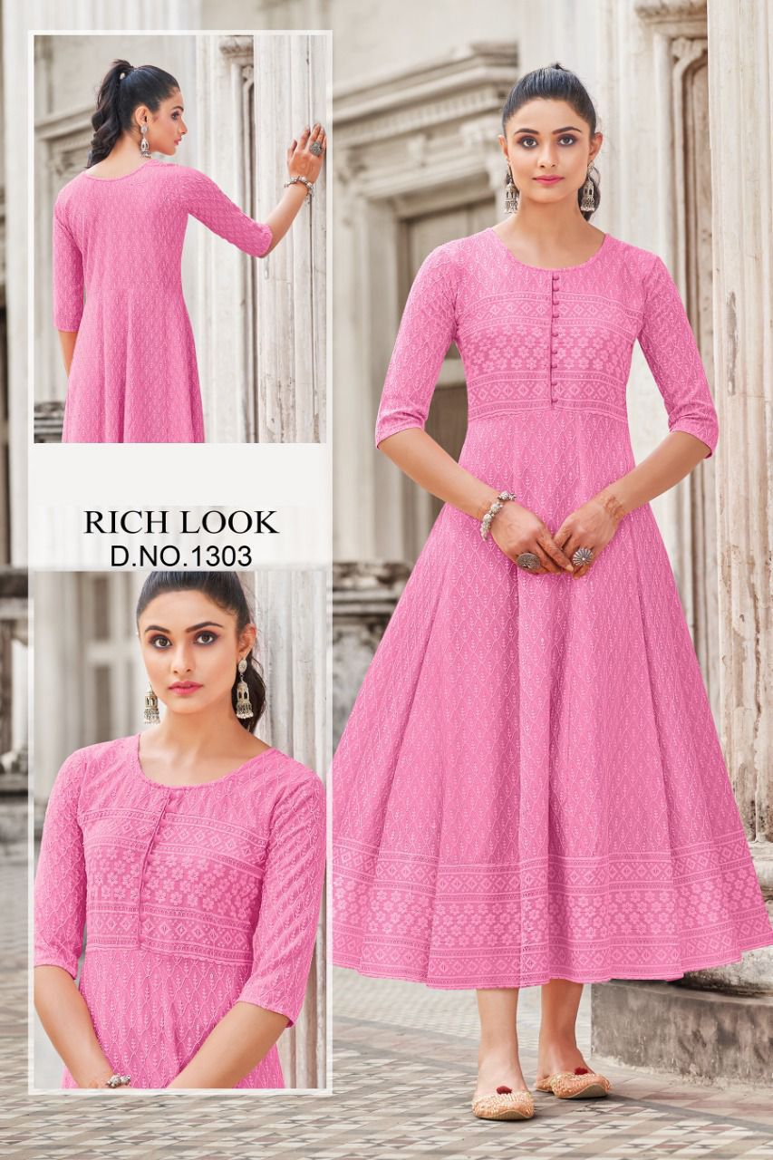 Party wear Kurti Rich Look 1301 Anantexports