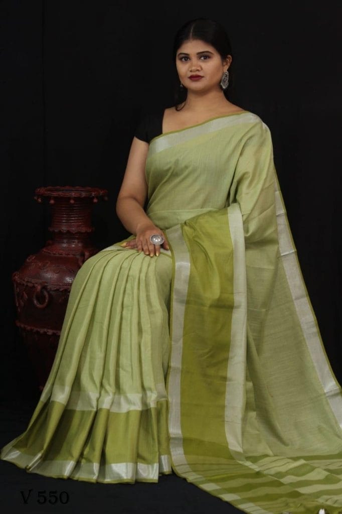 Linen Designer Woven Saree Anantexports
