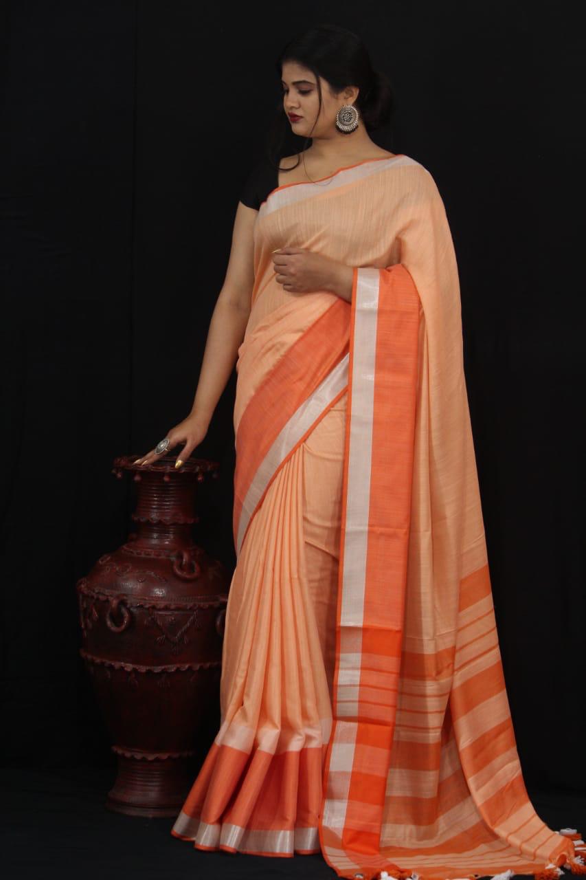 Linen Designer Woven Saree Anantexports