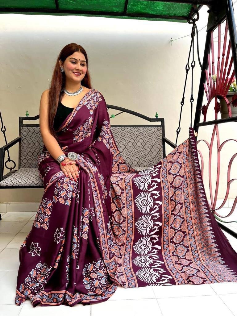 Ajrakh Digital Print Saree Anantexports