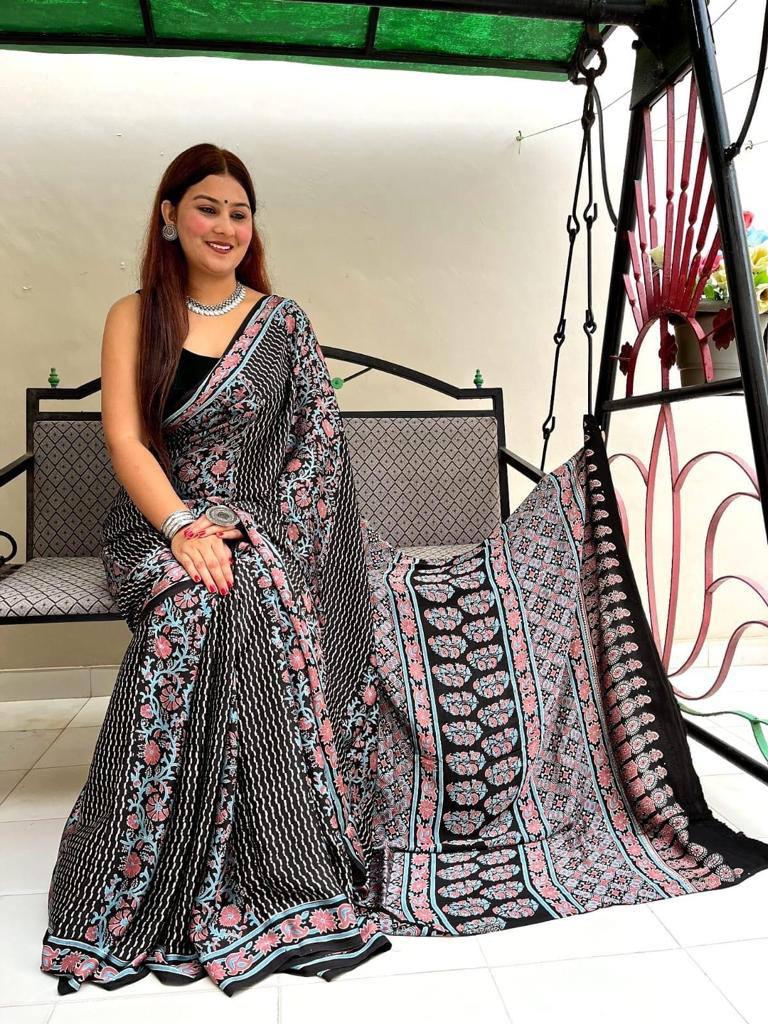 Ajrakh Digital Print Saree Anantexports