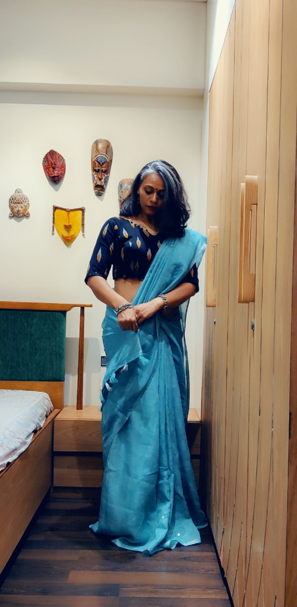 Readymade Pure Ikat Weaving Fabric Blouse Anantexports