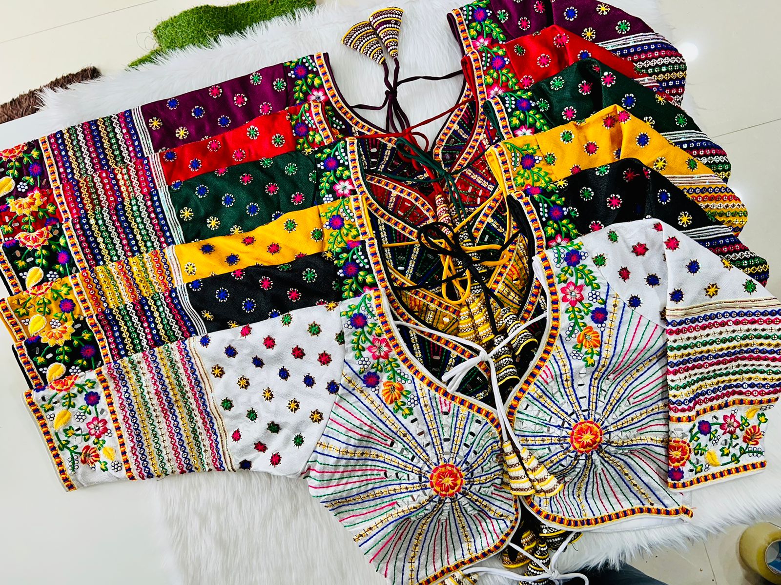 Navratri Special 11 Nidal Hand Work Long Sleeves Blouse Anantexports