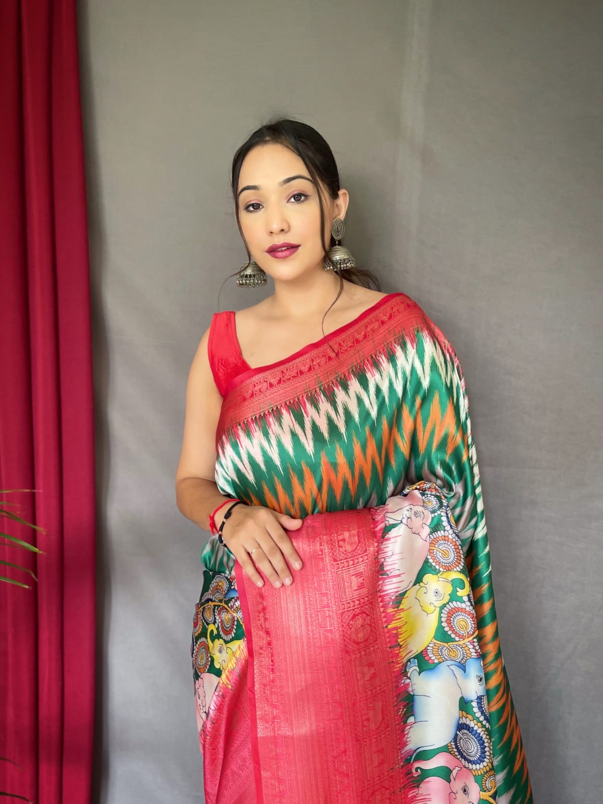 Pure kanchipuram Kalamkari Digital printed saree Anantexports