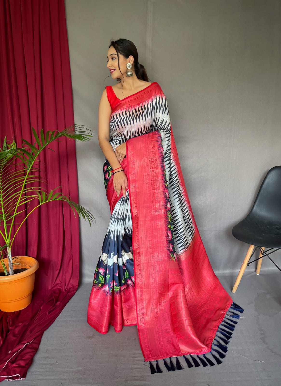 Pure kanchipuram Kalamkari Digital printed saree Anantexports