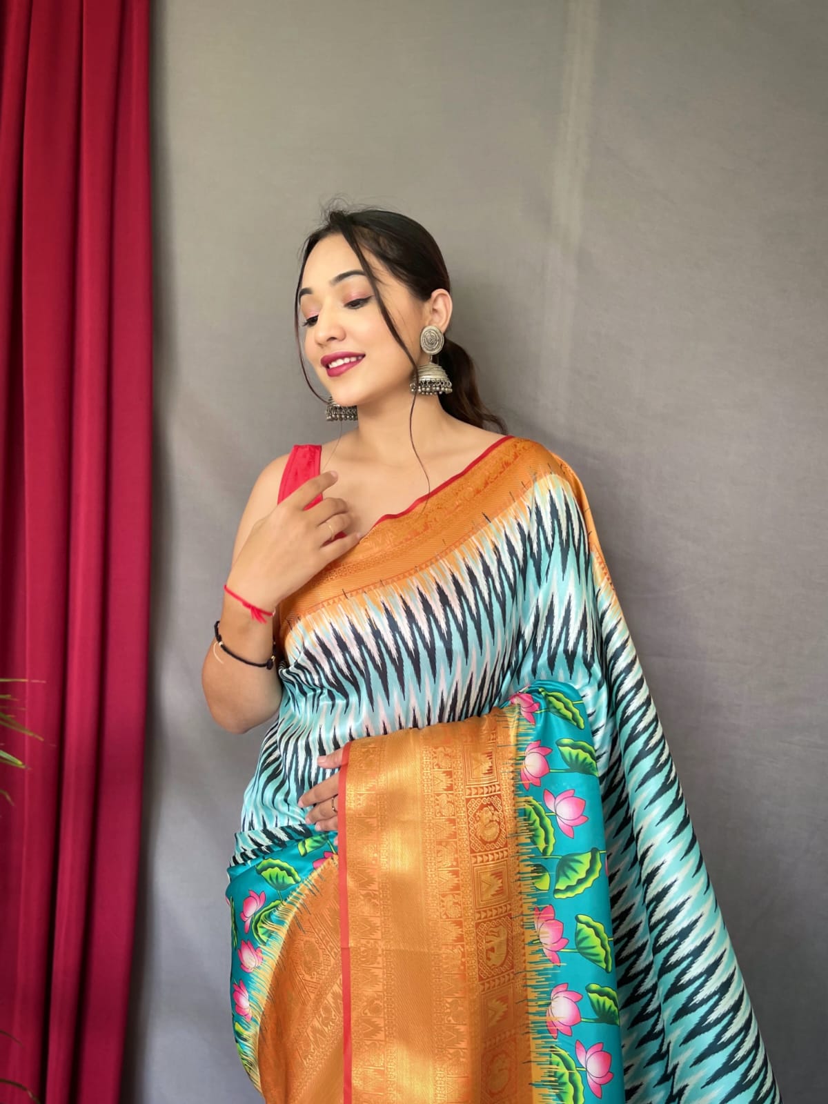 Pure kanchipuram Kalamkari Digital printed saree Anantexports