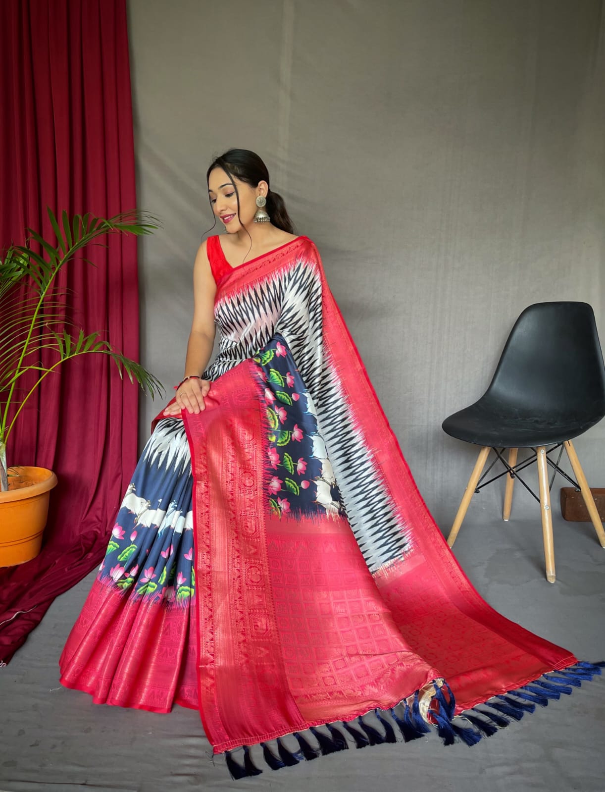 Pure kanchipuram Kalamkari Digital printed saree Anantexports