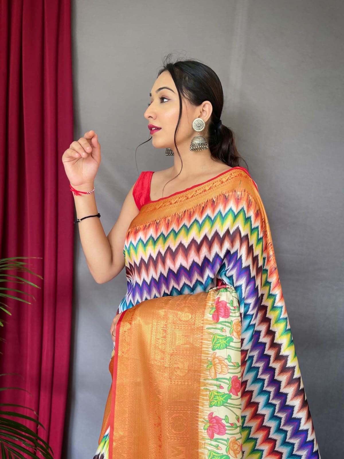 Pure kanchipuram Kalamkari Digital printed saree Anantexports