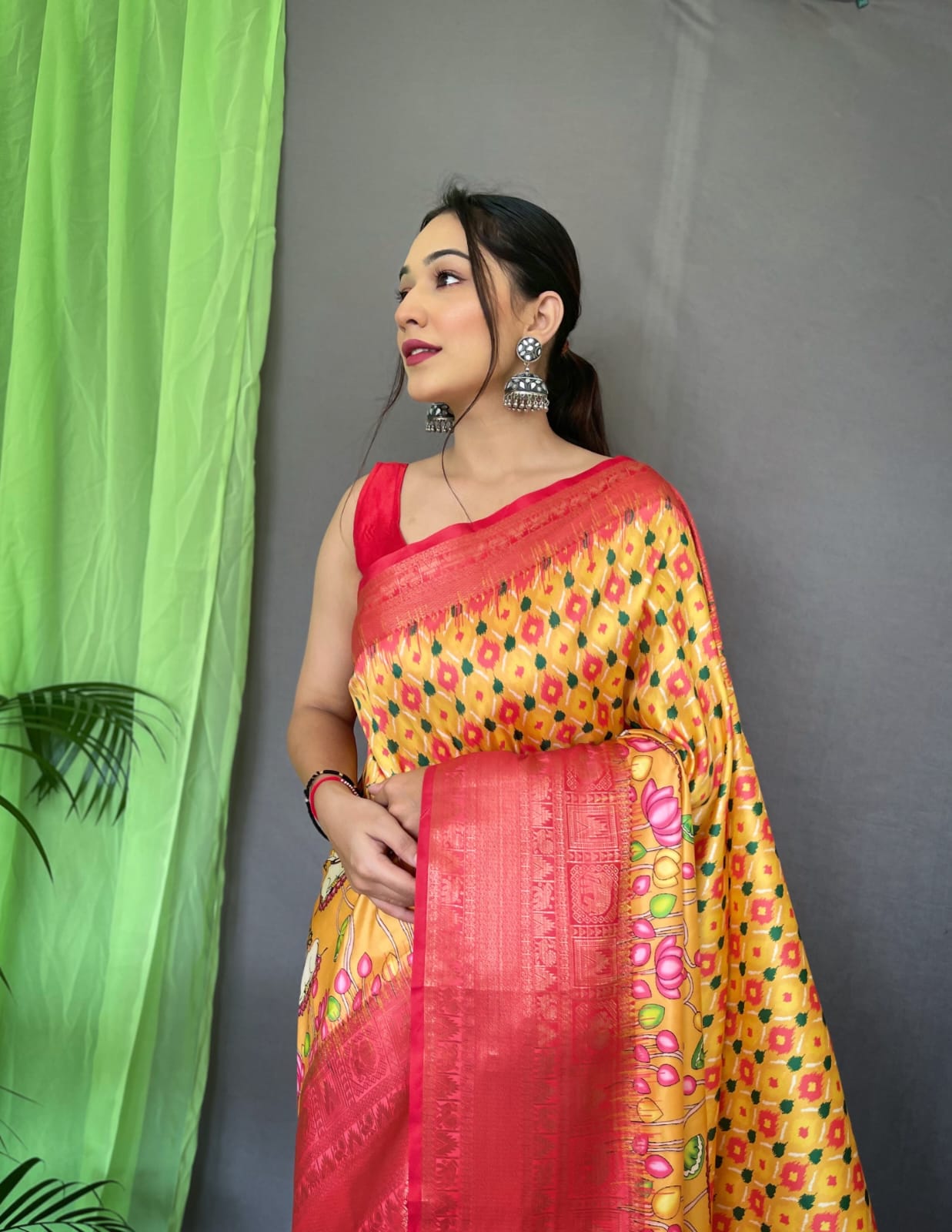 Pure kanchipuram Kalamkari Digital printed saree Anantexports