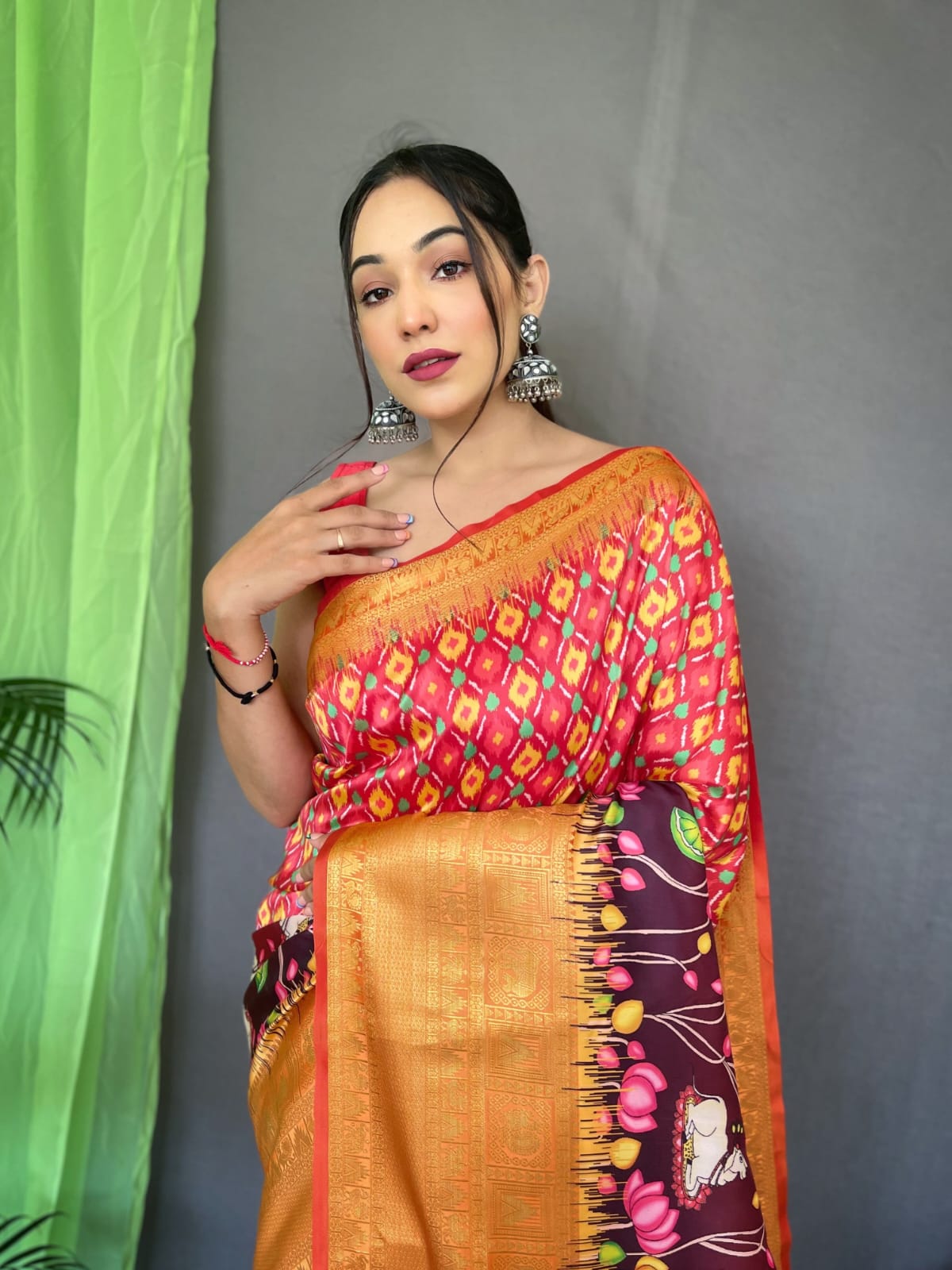 Pure kanchipuram Kalamkari Digital printed saree Anantexports