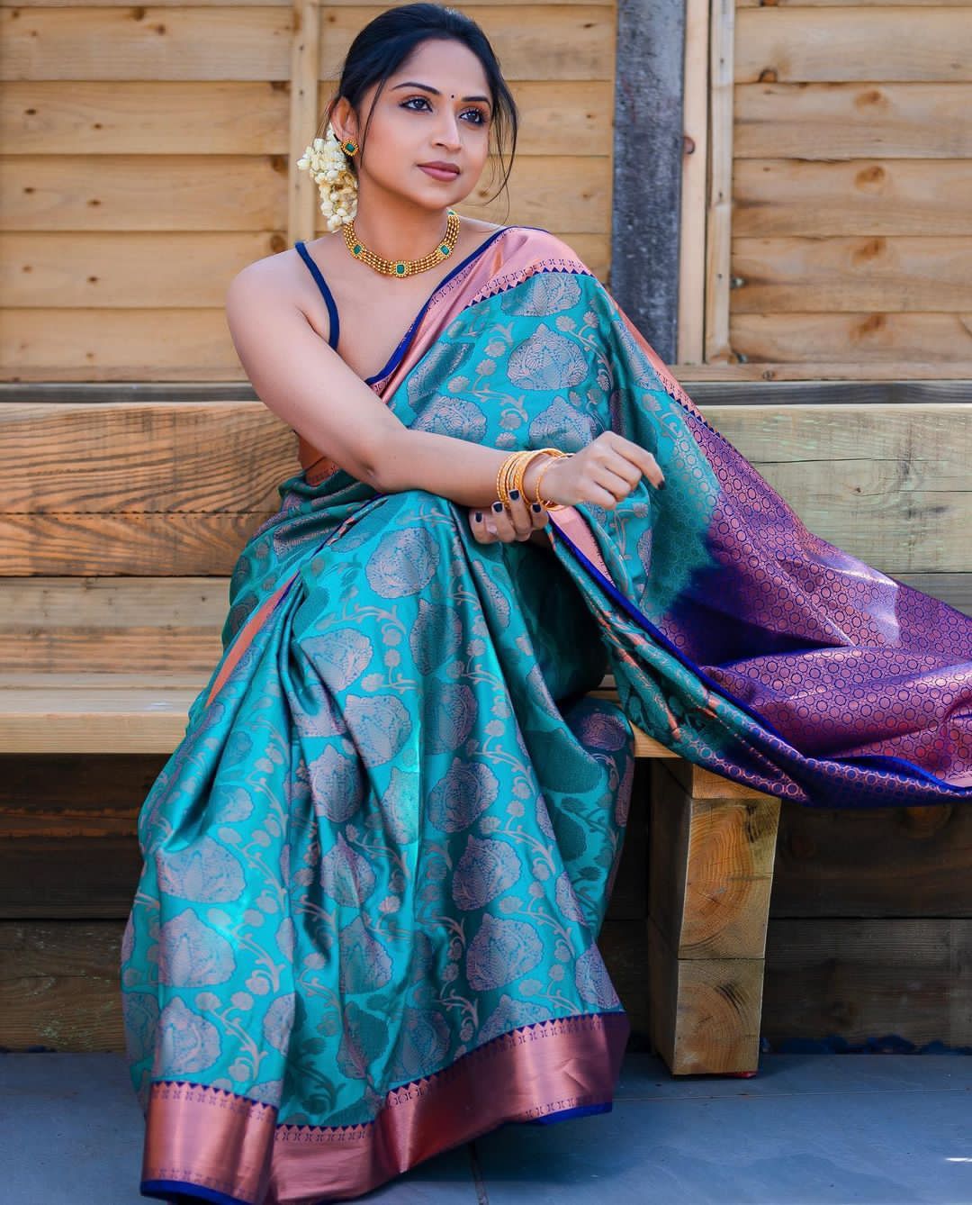 Lichi Silk Banarasi Saree Anantexports