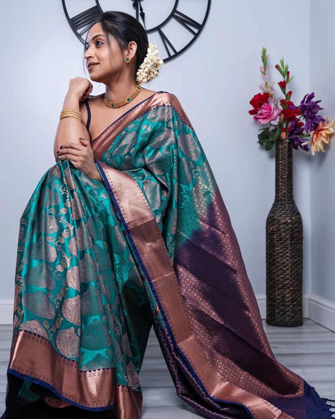 Lichi Silk Banarasi Saree Anantexports