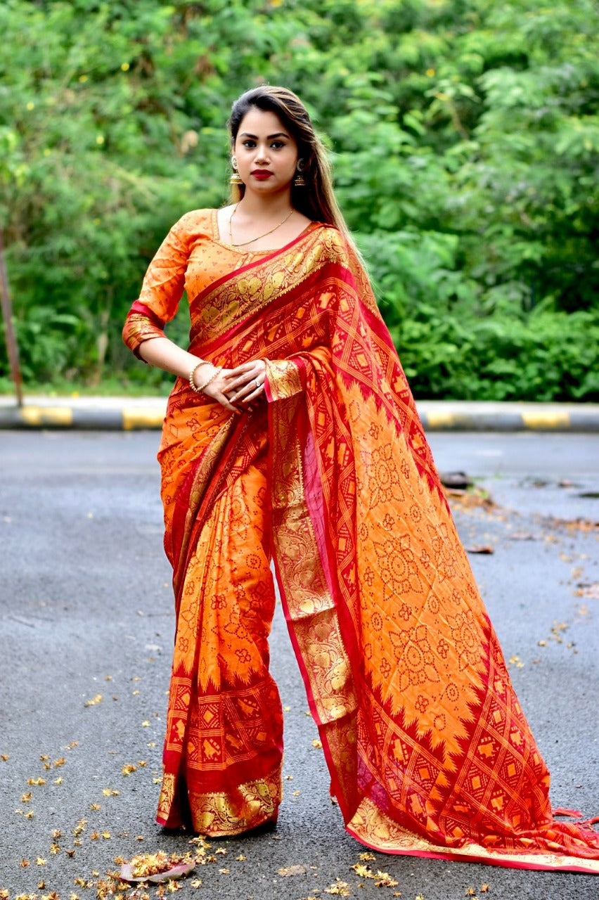 Beautiful Zankar Bandhani Saree Anantexports
