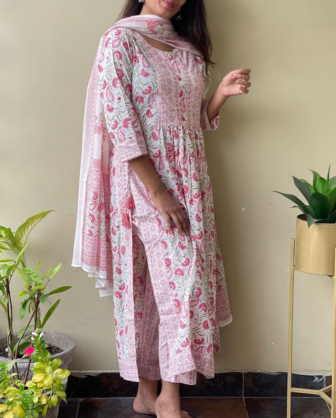 Party Wear Designer Nairacut Cotton Kurti With Pant Anant Tex Exports Private Limited