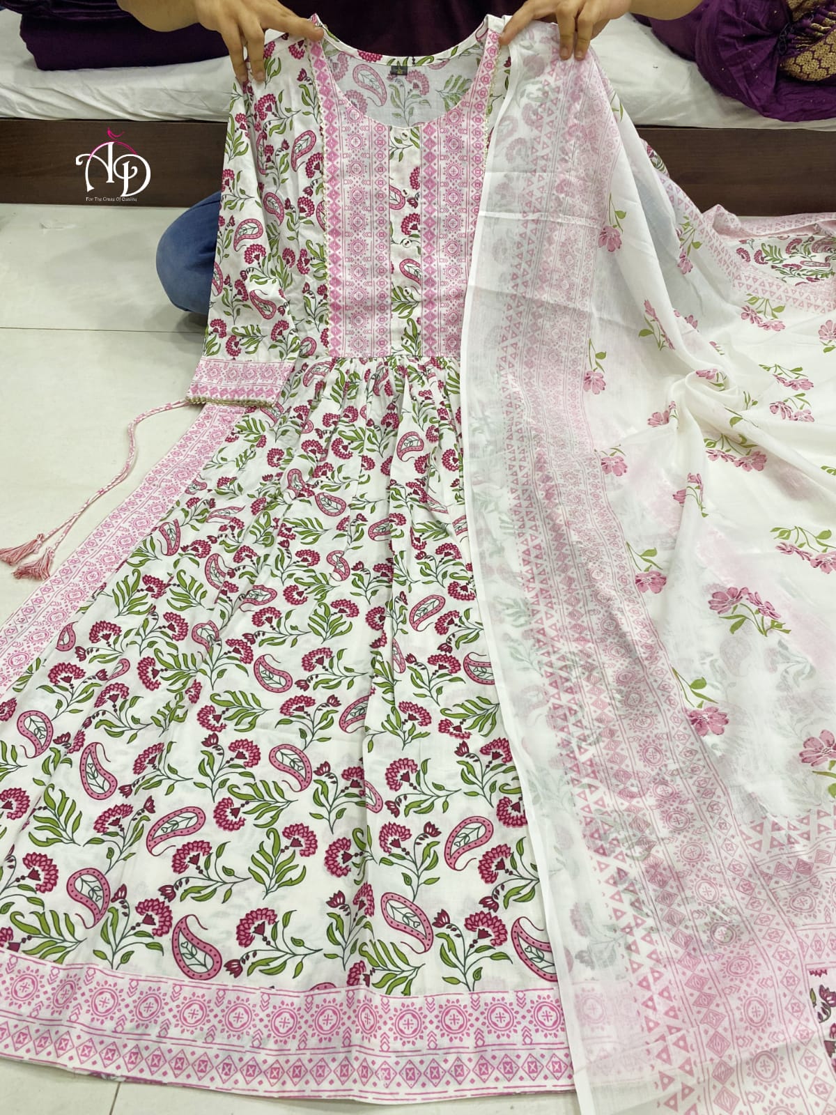 Party Wear Designer Nairacut Cotton Kurti With Pant Anant Tex Exports Private Limited