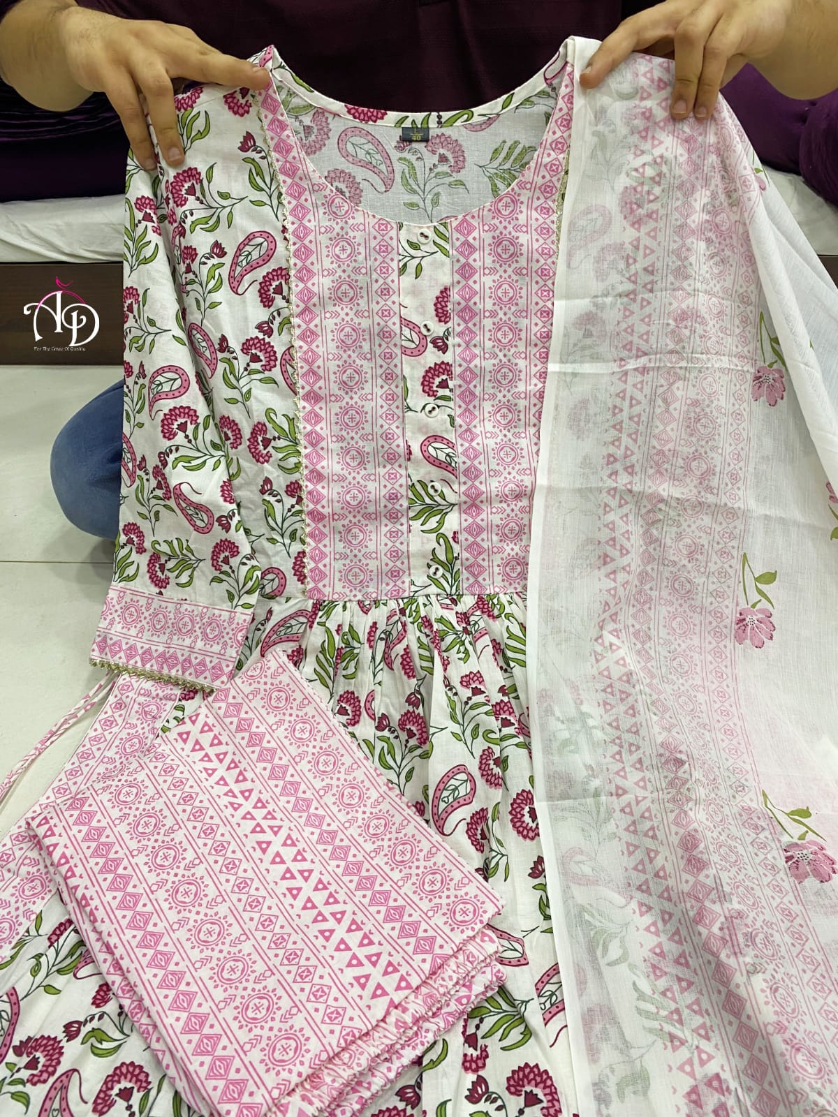 Party Wear Designer Nairacut Cotton Kurti With Pant Anant Tex Exports Private Limited