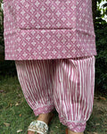 Beutiful Winter Pastel Colored Handblock Printed Kurti Pant Set  Anant Tex Exports Private Limited