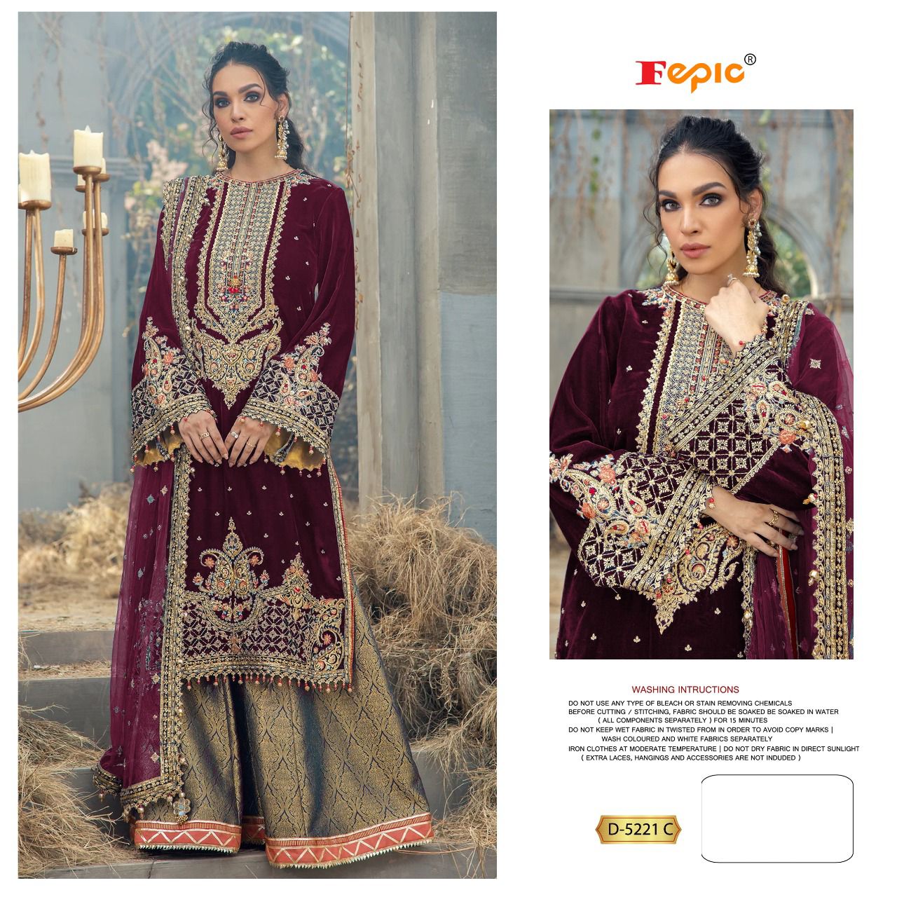 Beautiful Designer Fepic Rosemeen D 5221 Pakistani Suite  Anant Tex Exports Private Limited