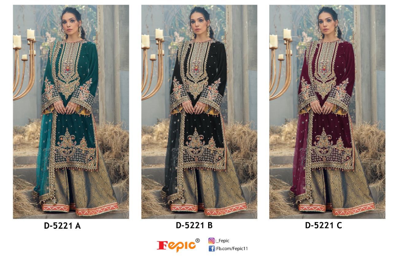 Beautiful Designer Fepic Rosemeen D 5221 Pakistani Suite  Anant Tex Exports Private Limited