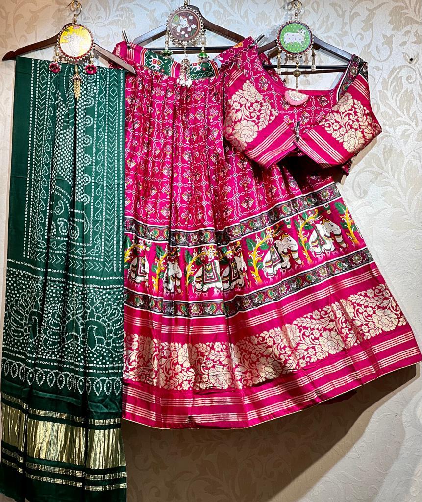 Pure Gaji Silk Chaniya Choli with Heavy Lagdi Pallu Skirt Anant Tex Exports Private Limited