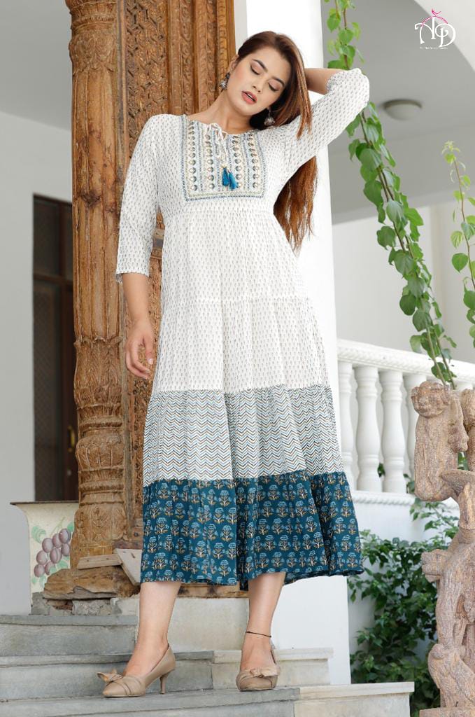 Beautiful Designer Kurti Ghera with Gwon Anant Tex Exports Private Limited