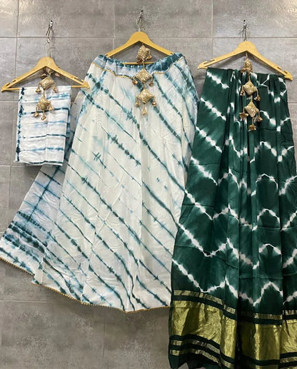 Party Wear Pure Shibori Chaniya Choli with Heavy Gaji Both Side Lagdi Patta Duptta  Anant Tex Exports Private Limited