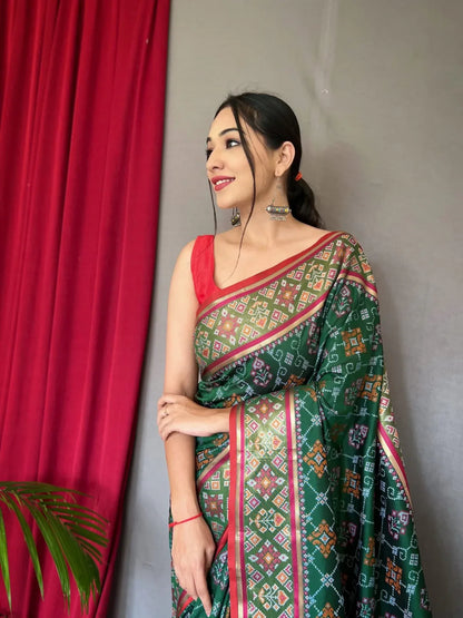 Beautiful Designer Rangeen Meenakari Patola Silk Saree Anant Tex Exports Private Limited