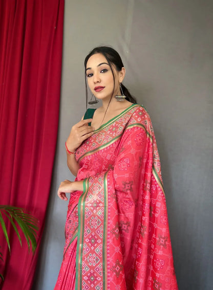 Beautiful Designer Rangeen Meenakari Patola Silk Saree Anant Tex Exports Private Limited