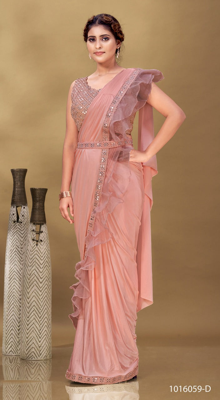 Saree Kaise Saree Stitching Readymade Saree With Petticoat