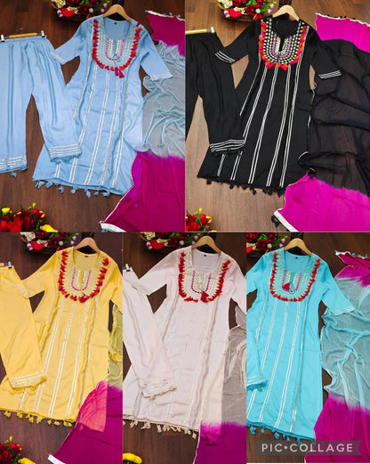 Party Wear Designer Kurti with Pent Gotta Patti Work Anant Tex Exports Private Limited