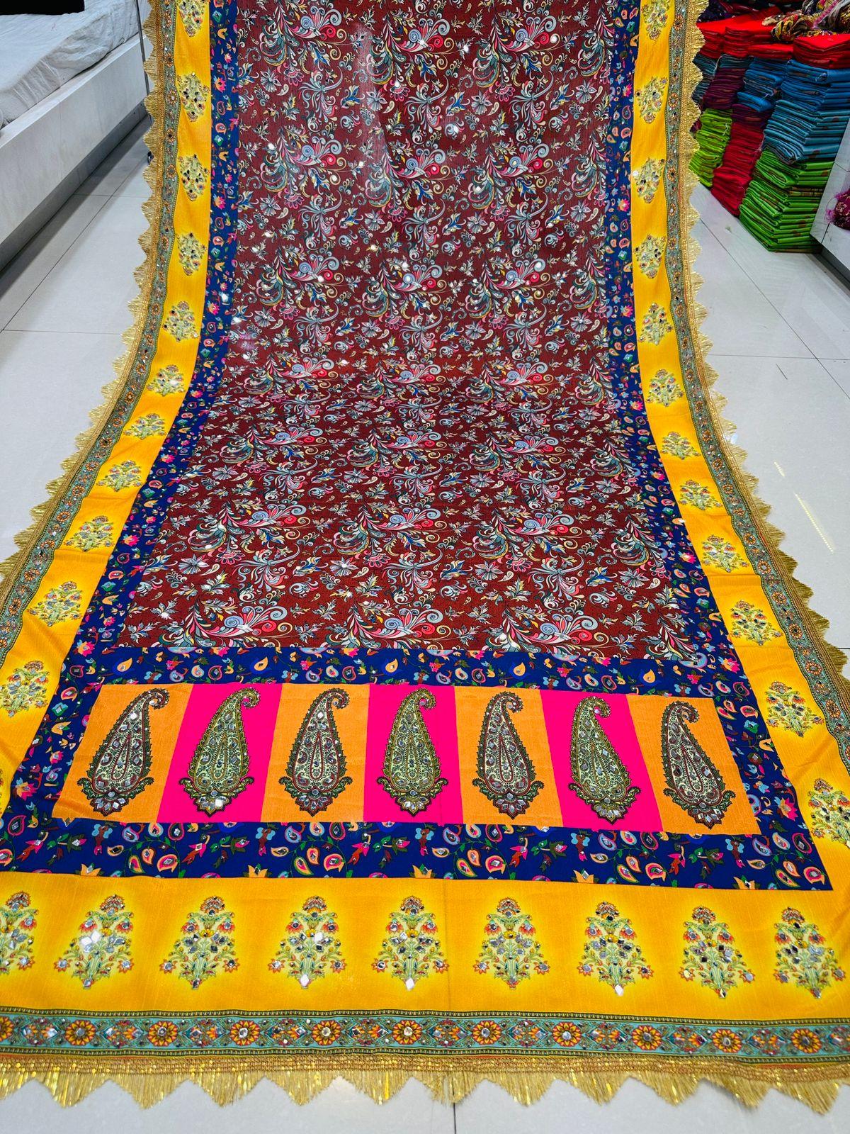 Party Wear Designer Handwork Real mirror Work Dupatta  Anant Tex Exports Private Limited