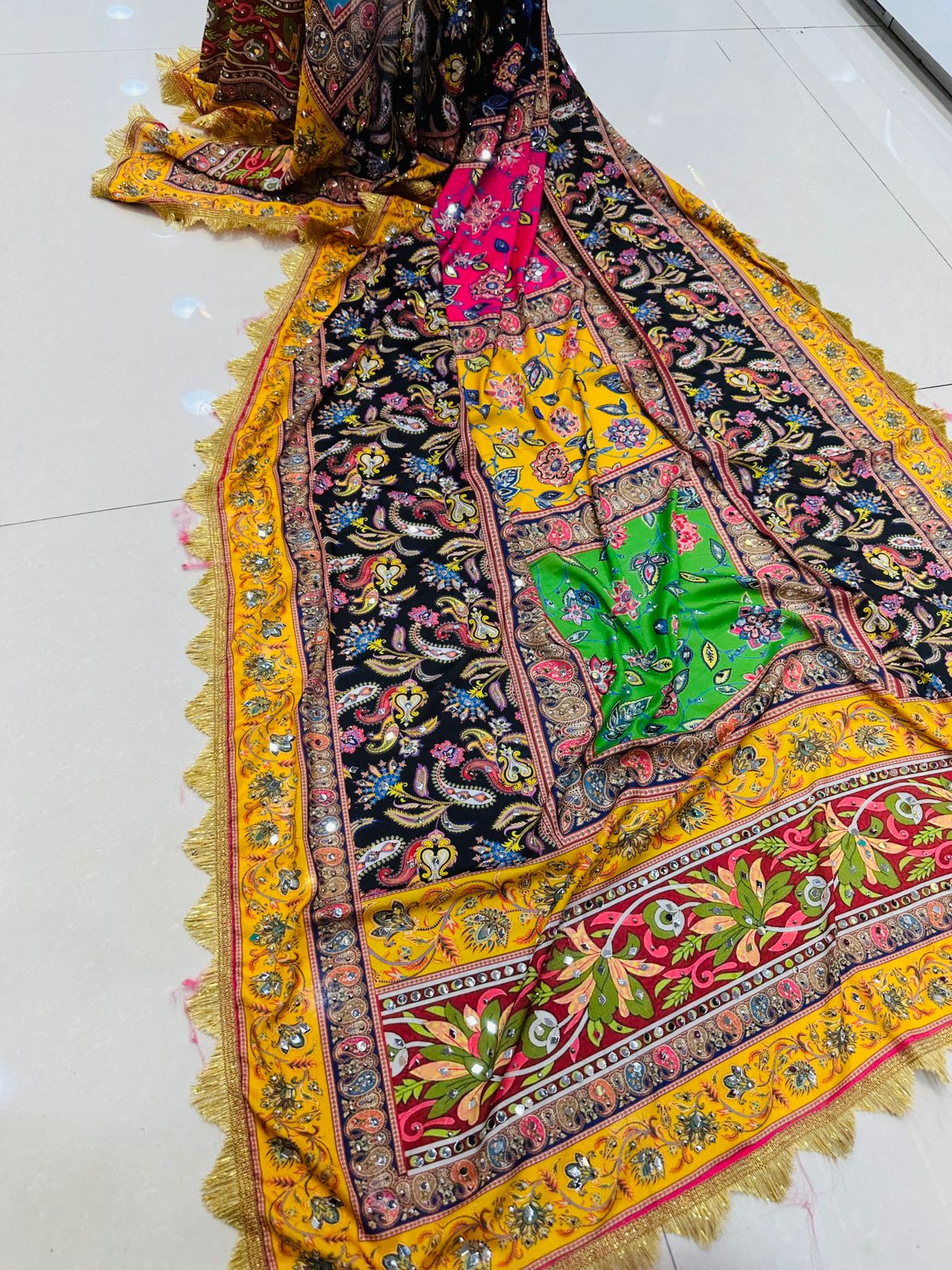 Party Wear Designer Handwork Real mirror Work Dupatta  Anant Tex Exports Private Limited