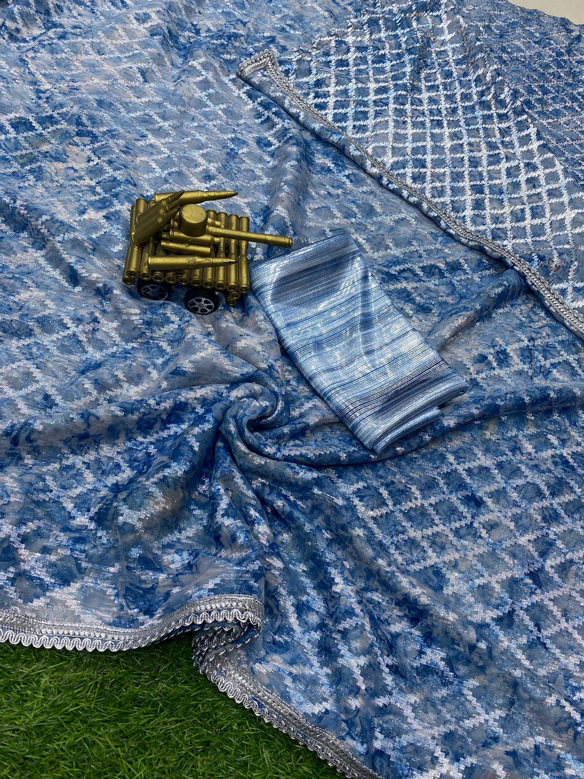 Party Designer Georgette Zari Jacquard Saree. Anant Tex Exports Private Limited