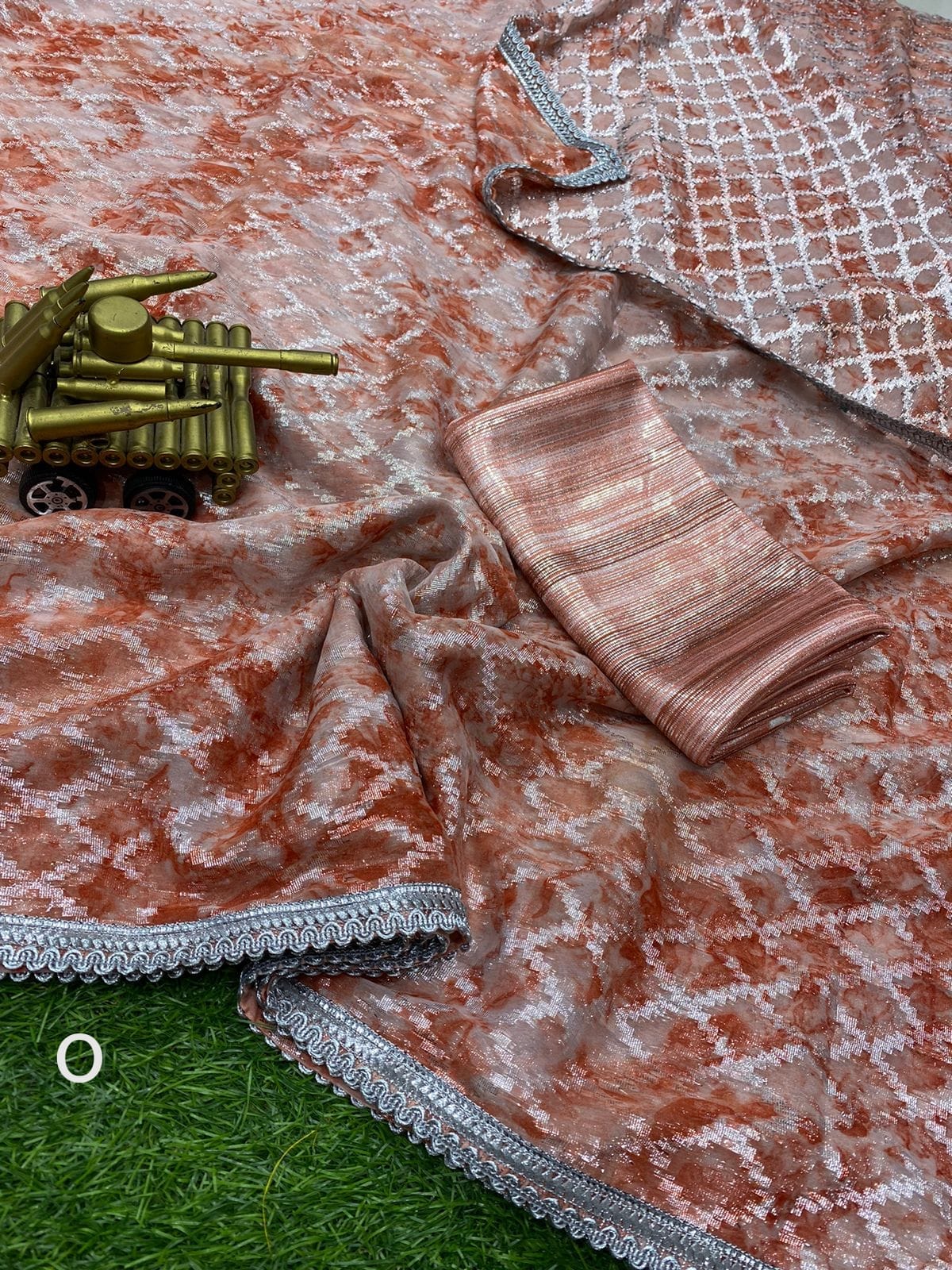 Party Designer Georgette Zari Jacquard Saree. Anant Tex Exports Private Limited