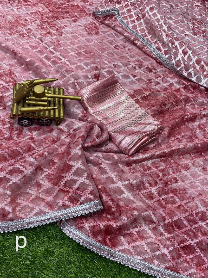 Party Designer Georgette Zari Jacquard Saree. Anant Tex Exports Private Limited