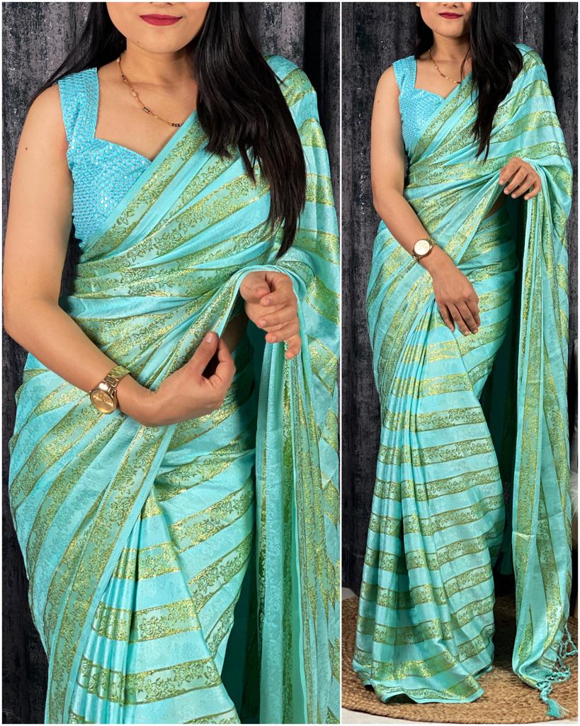 Party Wear Designer Viscose Satin Saree Anant Tex Exports Private Limited