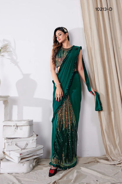 Partywear Designer Ready to Wear Saree Dno 101790 Anant Tex Exports Private Limited