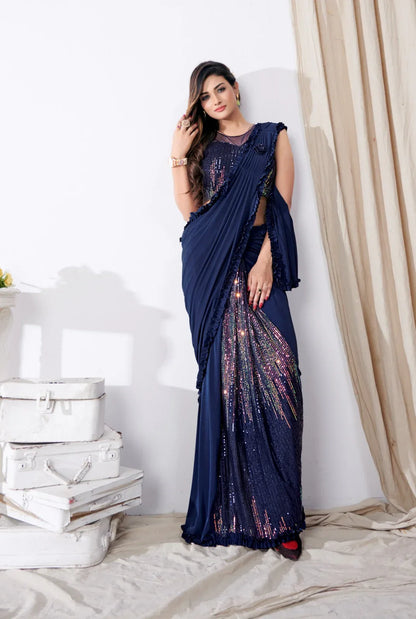 Partywear Designer Ready to Wear Saree Dno 101790 Anant Tex Exports Private Limited