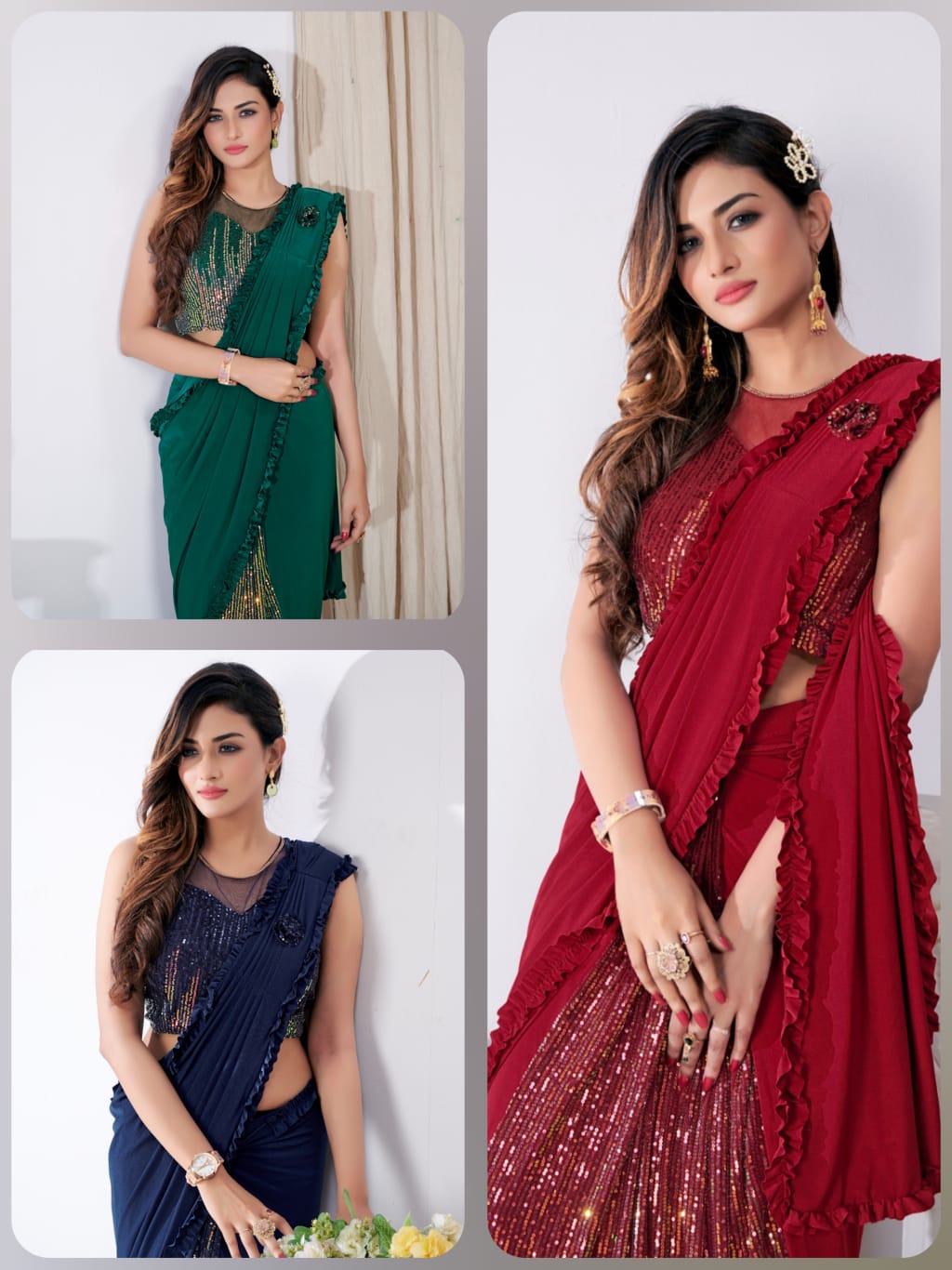 Partywear Designer Ready to Wear Saree Dno 101790 Anant Tex Exports Private Limited