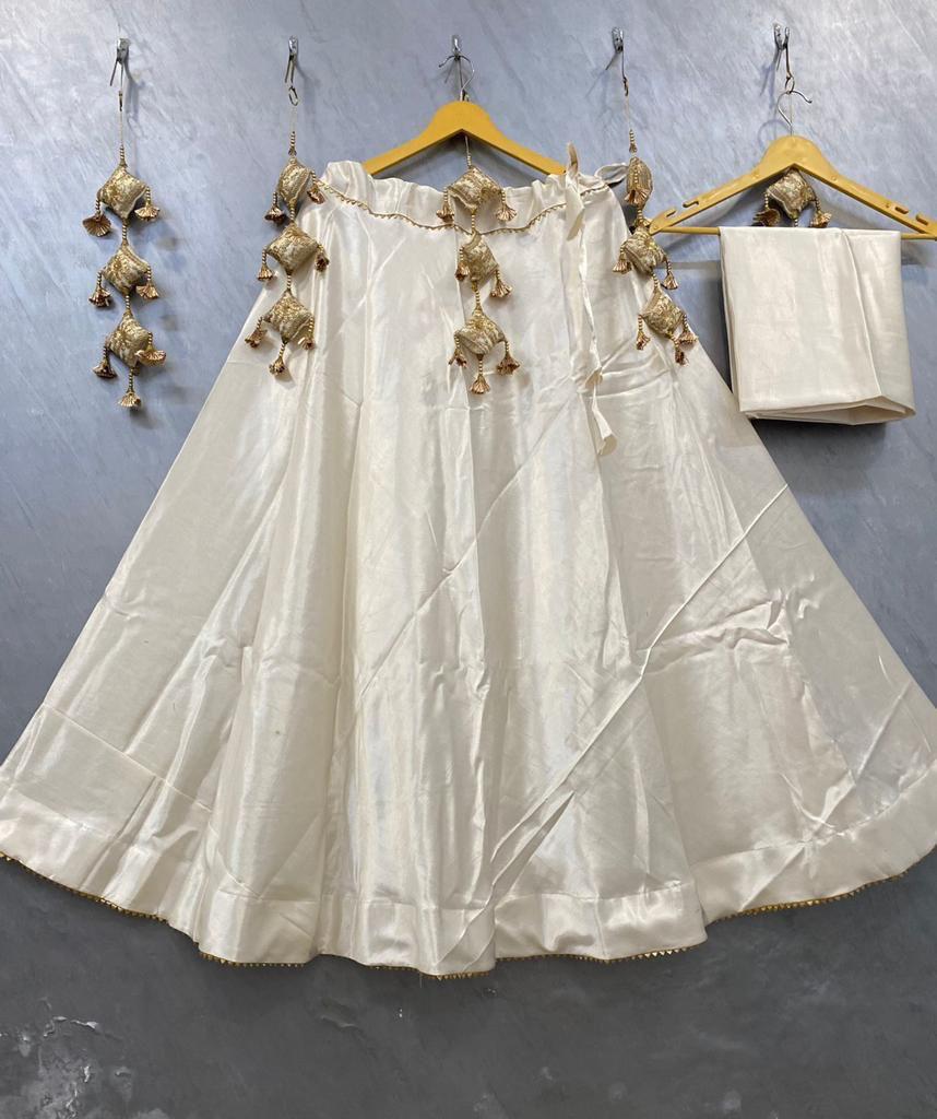 Plain Gaji silk skirt Lehenga Anantexports